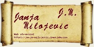 Janja Milojević vizit kartica